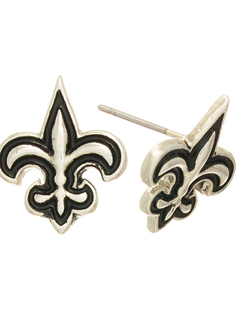 Fleur de Lis Dangle Metal Post Earrings - Fleur de lis - New Orleans Saints